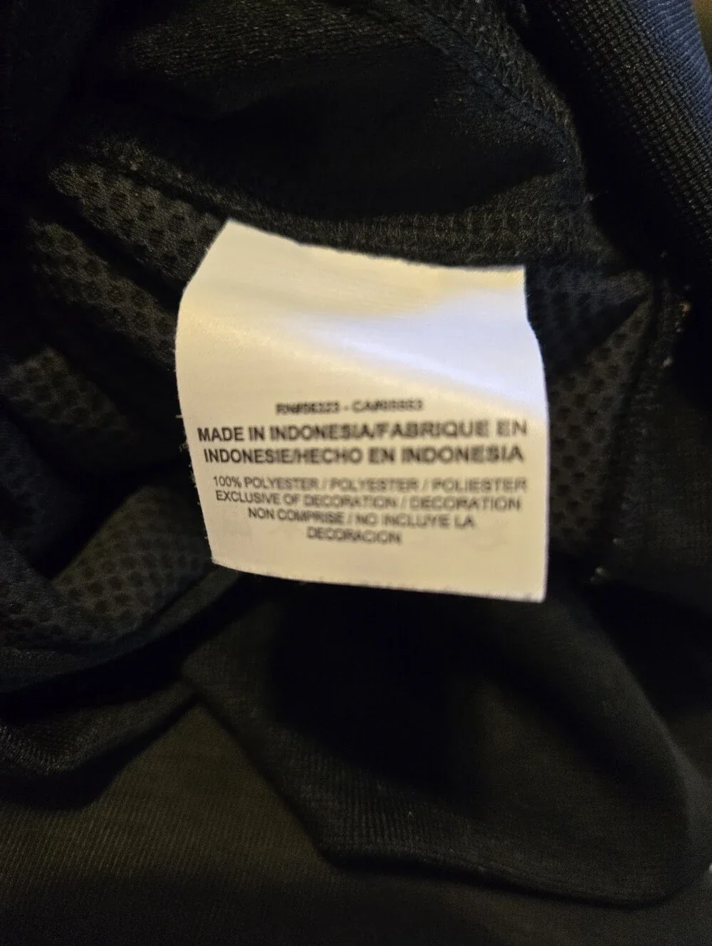 NIKE US Womens Size XL Front Full Zip Black White NIKE Dri-Fit Sleek Gym Look